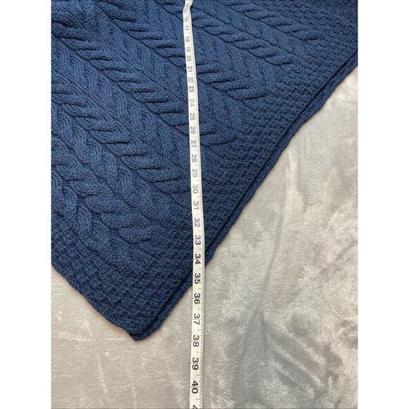 Kilronan Knitwear Poncho Sweater Womens M/L Navy Merino Wool Fisherman Ireland - Picture 6 of 6